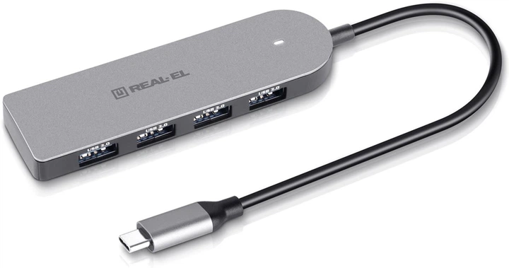 USB-хаб Real-El CQ-415 USB 3.0 Space Grey (EL123110001) - Фото 3 USB-хаб Real-El CQ-415 USB 3.0 Space Grey (EL123110001) - изображение 3