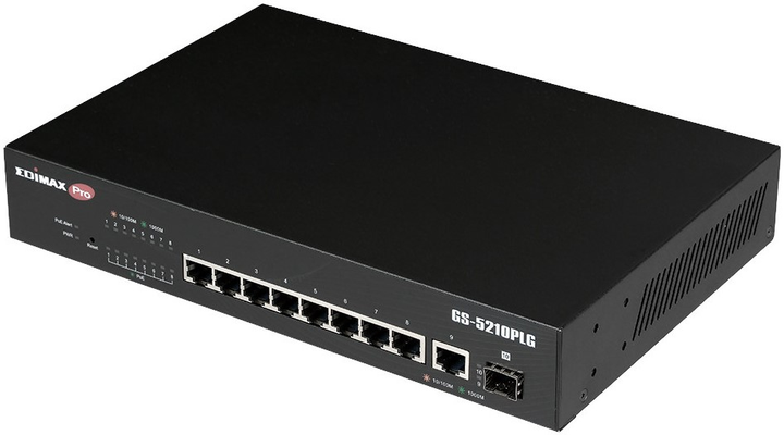 Комутатор Edimax GS-5210PLG 10-Port Gigabit Long Range PoE+ Web Smart Black - зображення 2