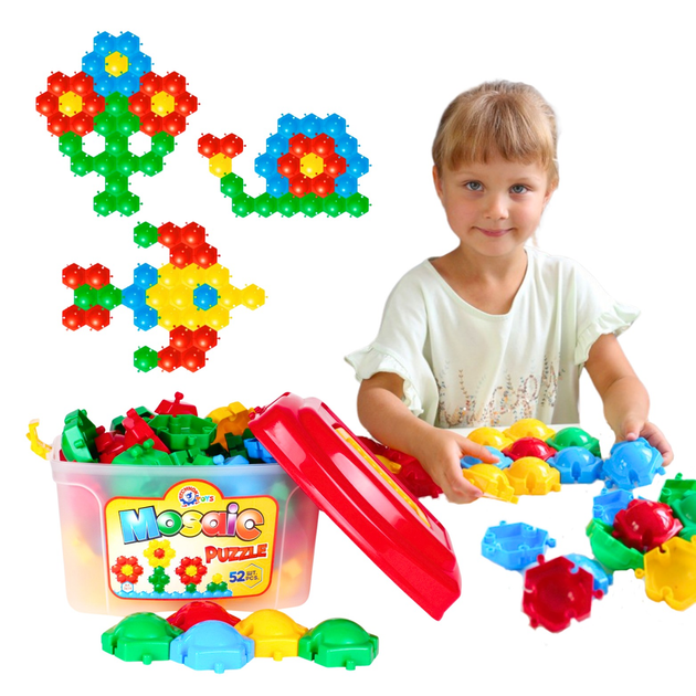Zestaw zabawkowy Tehnok Puzzle Mosaic 52 szt (3619) (4823037603619) - obraz 5