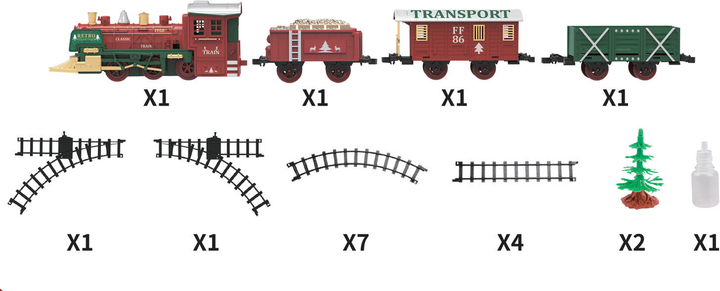 Різдвяний потяг Fééric Lights зі справжнім паровим двигуном (3560231601539) - зображення 2
