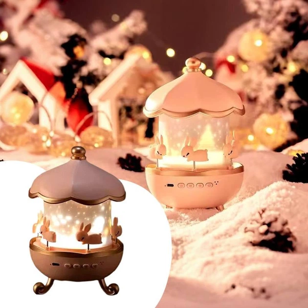 Музыкальный светильник-ночник LED «Карусель зайчиков» Bluetooth +