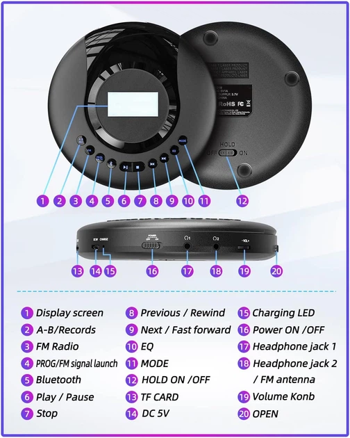 Портативний CD-програвач ARAFUNA BCD21 - зображення 7