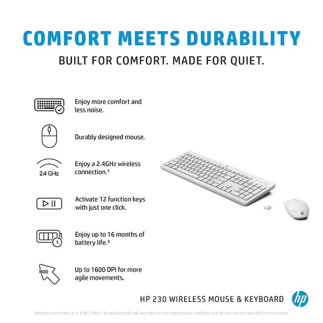 Комплект HP 230 Wireless UA White (3L1F0AA) - изображение 4