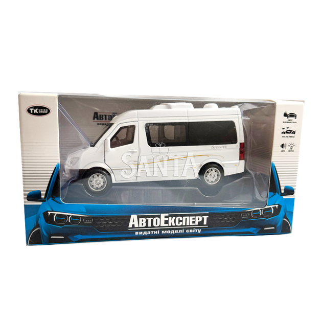 Машинка металева Mercedes-Bens Sprinter CM335 мінівен 1:32 Мерседес-Бенц спринтер біла світло звук відкр всі двері інерція 15*5*7 (ТК-1788) - Фото 8 Машинка металева Mercedes-Bens Sprinter CM335 мінівен 1:32 Мерседес-Бенц спринтер біла світло звук відкр всі двері інерція 15*5*7 (ТК-1788) - зображення 8