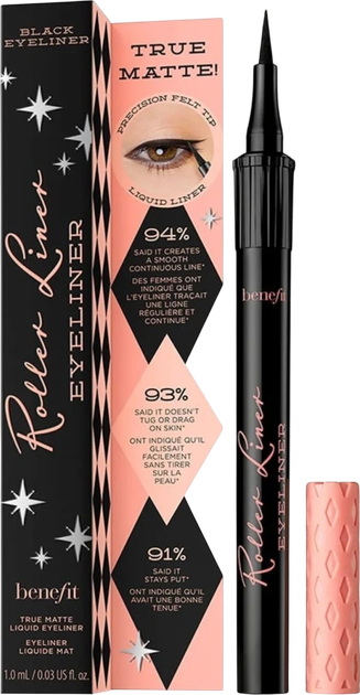 Eyeliner Benefit Roller Liner Matte Liquid w pisaku Black 1 ml (602004089588) - obraz 1