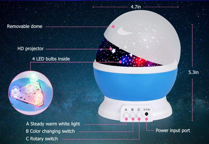 Ночник - проектор звездного неба от USB и батареек STAR MASTER - изображение 4
