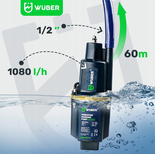 Дренажний насос для брудної та чистої води Wuber W11001 460Вт/1080л - зображення 10
