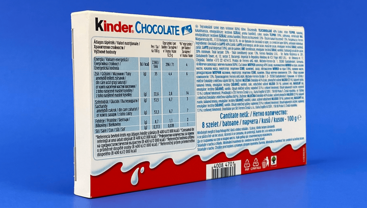 Набір Шоколад Молочний Kinder 10шт Chocolate 8 Pieces 100g - Фото 5 Набір Шоколад Молочний Kinder 10шт Chocolate 8 Pieces 100g - зображення 5