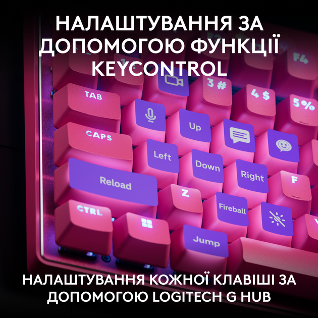 Клавиатура Logitech G PRO X TKL RAPID Magenta (920-013253) - изображение 5