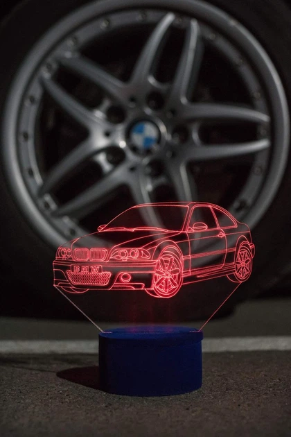 3d-светильник БМВ, BMW, 3д-ночник, несколько подсветок (bluetooth), подарок автолюбителю - изображение 2