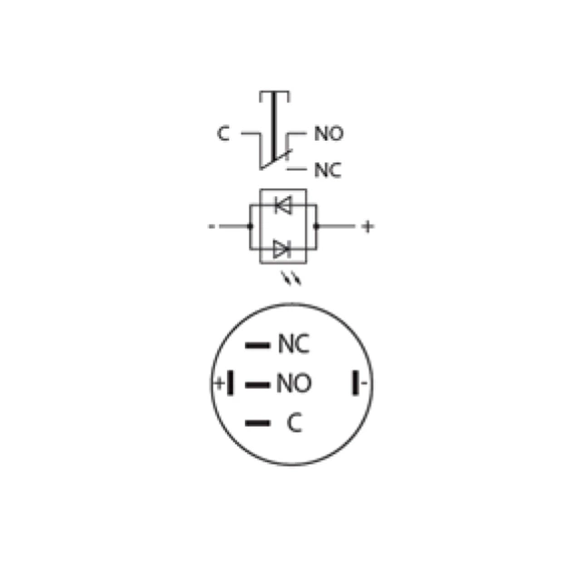 Кнопка металлическая плоская 1NO+1NC 19мм c подсветкой синий LED 12V [A0140010250] TYJ 19-271 АСКО - изображение 2