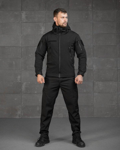 Тактичний зимовий костюм 3в1 Police SoftShell штани+куртка+кофта S чорний (89848) - зображення 2