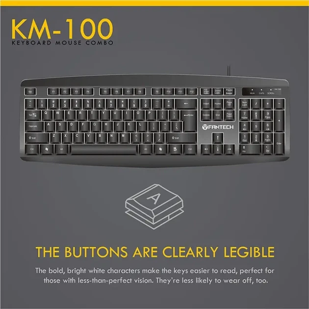 Клавиатура с мышкой FANTECH KM-100 (чeрная) - изображение 9