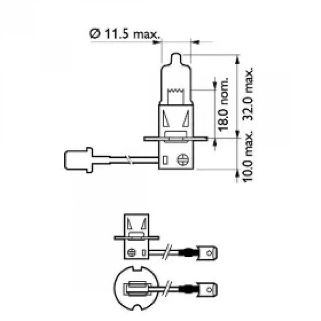 Лампа автомобільна Philips H3 12V 55W P K22S Premium+30 (12336 PR С1) 770133 - зображення 3