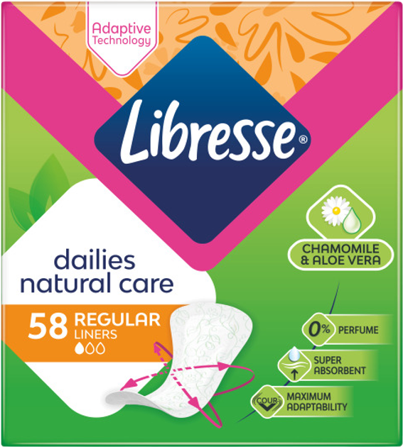 Прокладки гігієнічні щоденні Libresse Dailies Natural Care 1 крапля 58 шт (7322540575453) - зображення 2