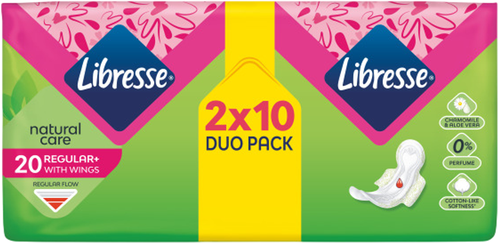 Прокладки гігієнічні Libresse Natural Care 4 краплі 20 шт (7322540137613) - зображення 2