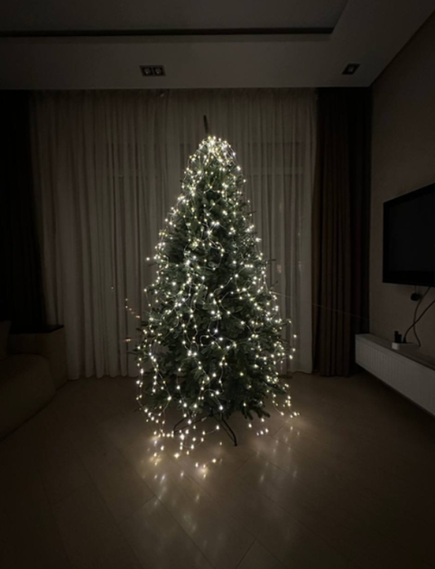 Гирлянда "Конский хвост" – 500 LED, 2.5 м, 20 нитей 220V Теплый белый - изображение 2
