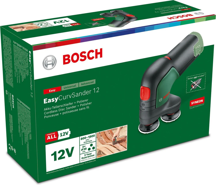 Акумуляторна шліфмашина Bosch EasyCurvSander 12 В без акумулятора та зарядного пристрою (0.603.9C9.003) - зображення 4
