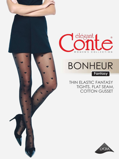 Колготы 20 Den женские больших размеров Conte Ce Fantasy Bonheur 5 р Grafit (4810226504086) 