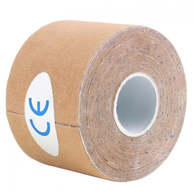 Тейп Кінезіо Kinesiology Tape кінезіологічна стрічка бежевий 10 см - зображення 1