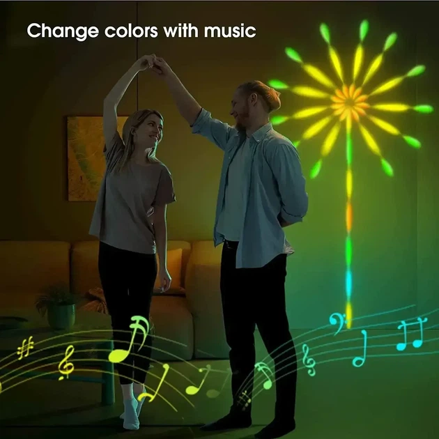 Гірлянда світлодіодна Феєрверк SFK-18 з Bluetooth керуванням та пультом ДК 156 LED RGB з музичною синхронізацією - зображення 6
