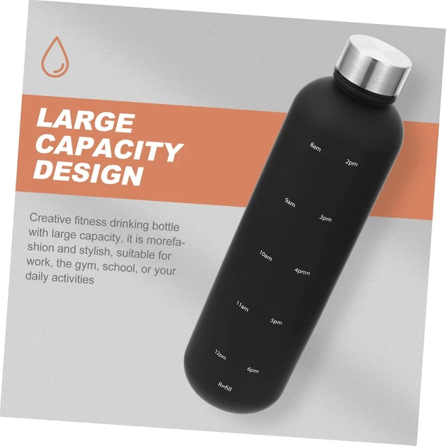 Пляшка для води Refill 1000 мл чорна з сріблястою кришкою - Фото 6 Пляшка для води Refill 1000 мл чорна з сріблястою кришкою - зображення 6