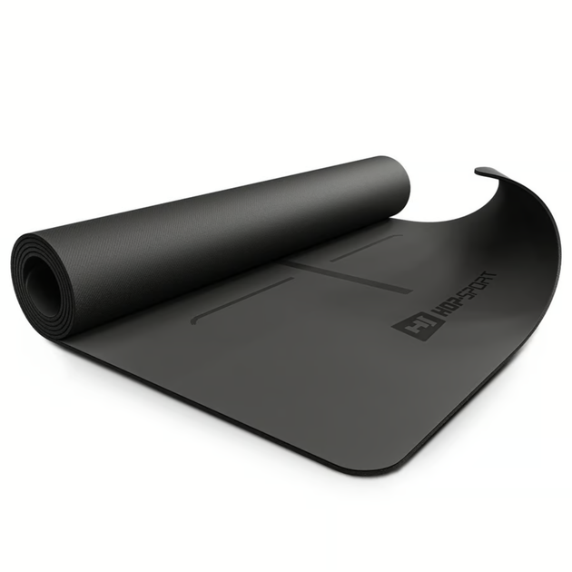 Йога-мат Hop-Sport PU 0,5см 183 x 68см HS-P005GM черный - изображение 4