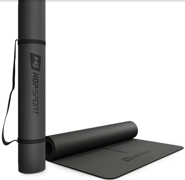 Йога-мат Hop-Sport PU 0,5см 183 x 68см HS-P005GM черный - изображение 6