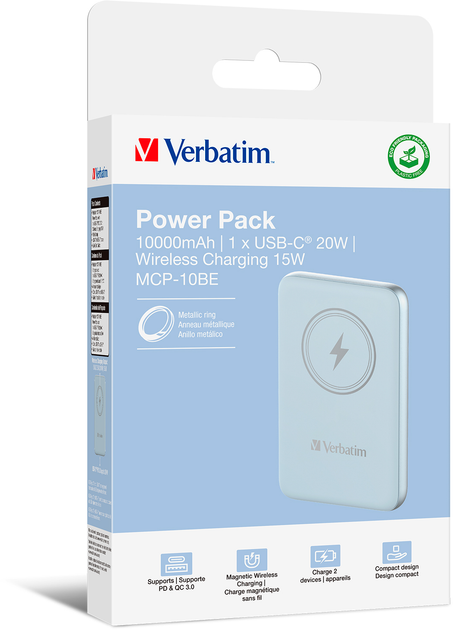 Powerbank Verbatim Charge 'n' Go Power Bank 10000 mAh Blue (23942322474) - obraz 3