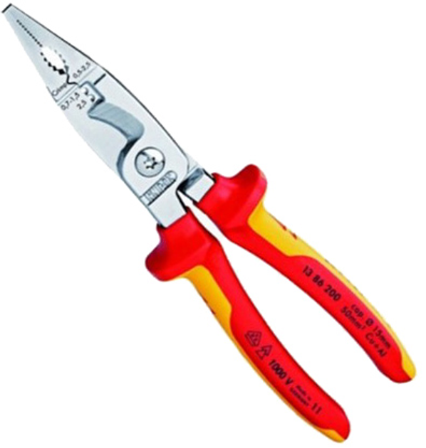 Електромонтажні кліщі Knipex Хромовані 200 мм 13 86 200 (4003773075097) - зображення 1