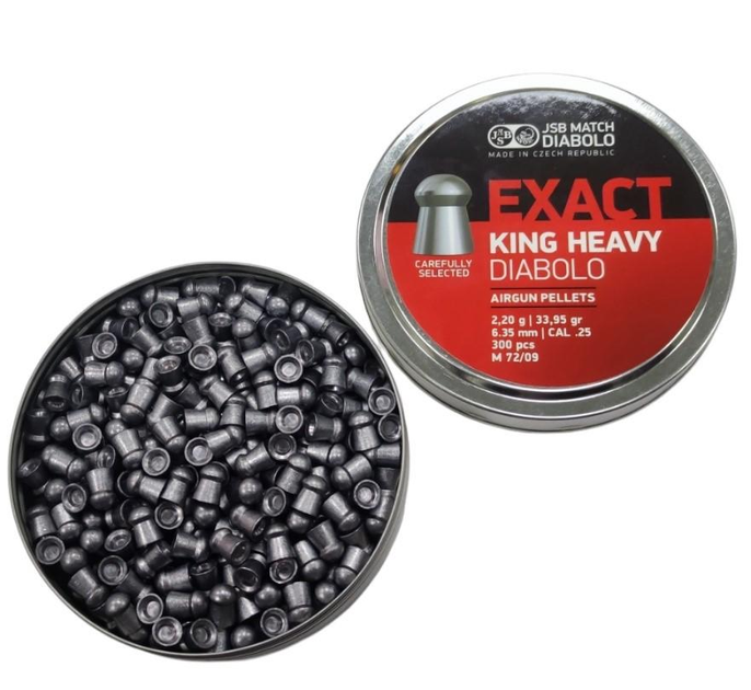 Кулі пневматичні JSB King Heavy 6.35 mm , 2.2 м, 300 шт/уп - зображення 2