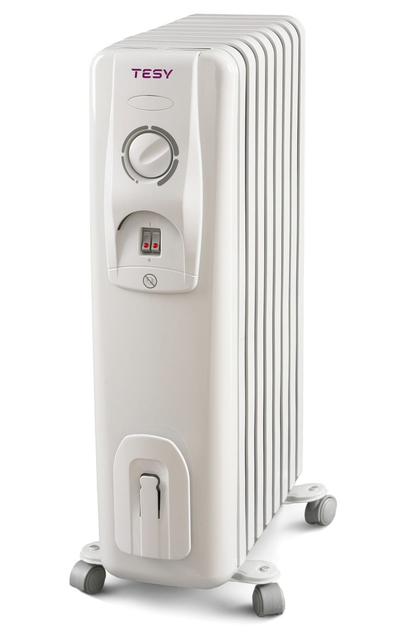 Обігрівач оливний TESY CC 2008 E05 R, 24м2, 2000Вт, мех. упр-ння, 8 секцій, білий (301761) - изображение 1