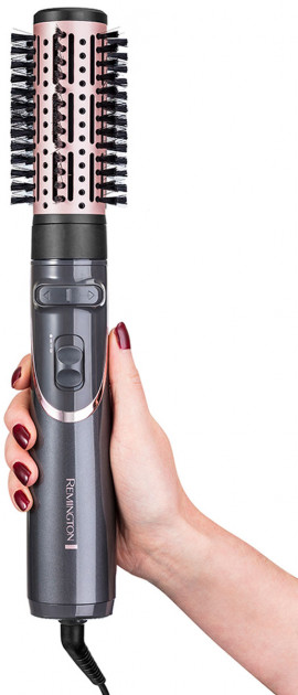 Фен-щітка Remington Curl & Straight Confidence, 800Вт, 2 режими, іоніз-я, оберт., хол. обдув,кейс, кераміка, сірий (AS8606) - изображение 5