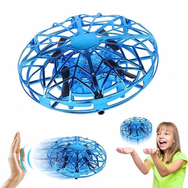 Игрушка летающая тарелка Flying UFO аккумуляторная Blue (7_01334) - изображение 3