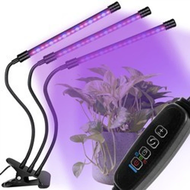 Гибкая светодиодная Фитолампа Grow Light 8075 для выращивания комнатных растений полный спектр фитосветильник для комнатных цветов, рассады, орхидей на 3 лампы USB 0041583 - изображение 5