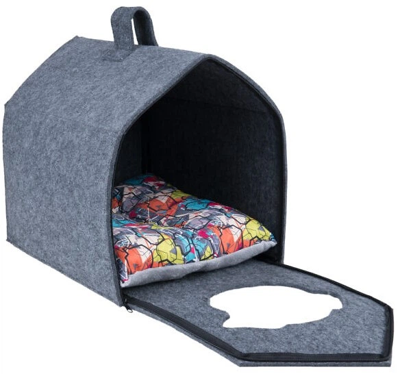 Domek dla psa Amiplay Quick Press Hygge 2 w 1 Szary (5907563273795) - obraz 4