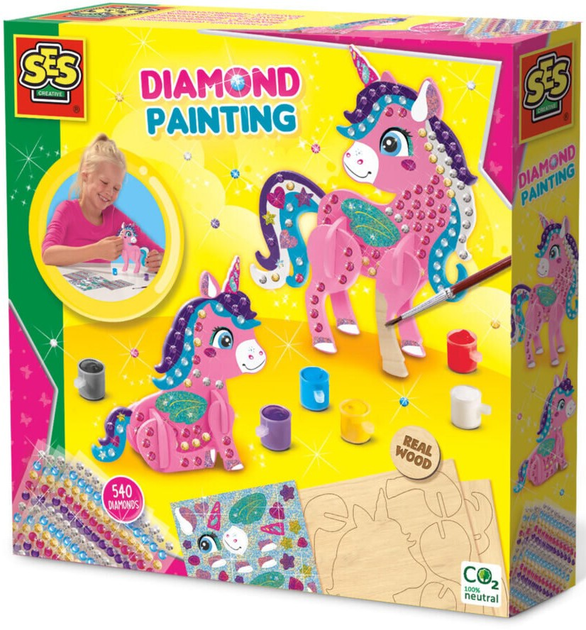 Набір для творчості SES Diamond Painting 3D Єдиноріг (8710341141349) - зображення 1