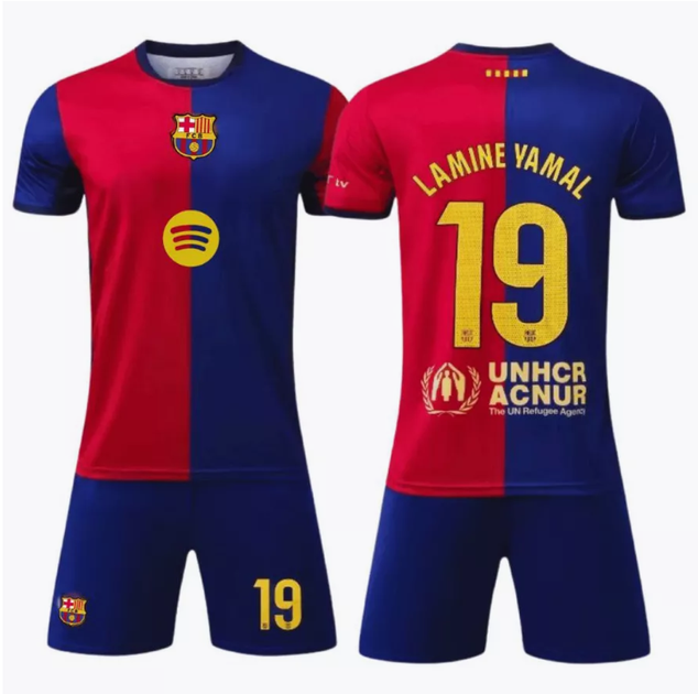 Форма футбольна дитяча Lamine Yamal (Ламін Ямаль) 19 Barcelona 24/25, р. 28 зріст 150-155 см. червоний-синій - изображение 2