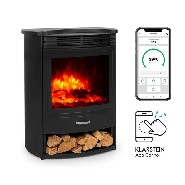 Електрокамін Klarstein Bormio S Smart 950/1900W термостат тижневий таймер Б/В - изображение 5