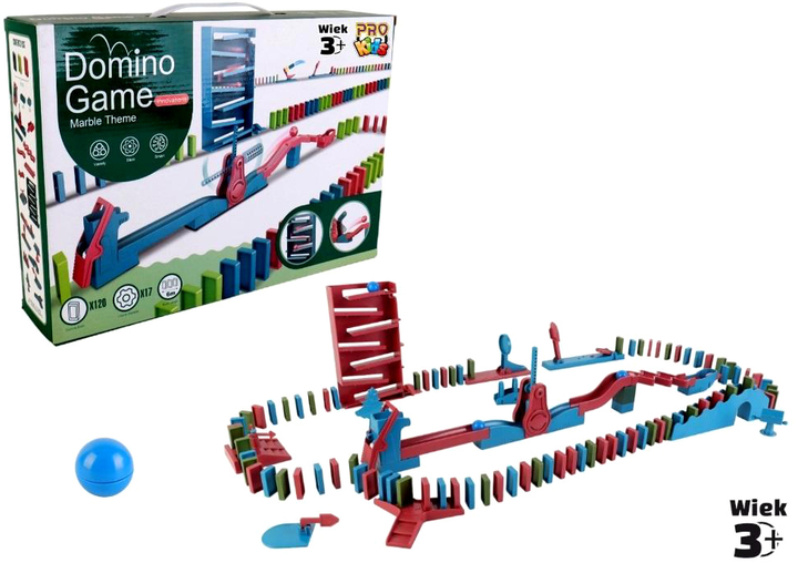 Klocki Pro Kids Gra w domino Temat marmurowy Tor efekt domina 141 element (5903943004898) - obraz 1