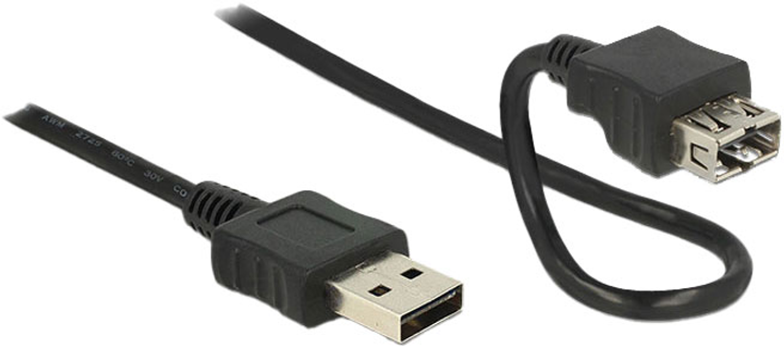 Кабель Delock EASY-USB 2.0 Type-A - EASY-USB 2.0 Type-A Black 2 м (4043619836659) - зображення 1