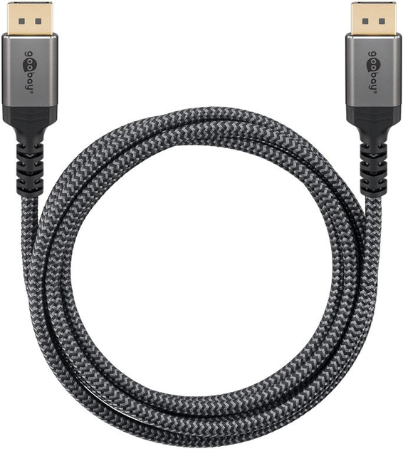 Кабель Goobay Plus DisplayPort 1.4 8K 60 Гц Sharkskin Grey 2 м (4040849652653) - зображення 4