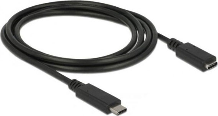 Kabel Delock przedłużacz USB 10 Gbps USB Type-C męski na żeński 4K PD 60 W Black 1.5 m (4043619855346) - obraz 1