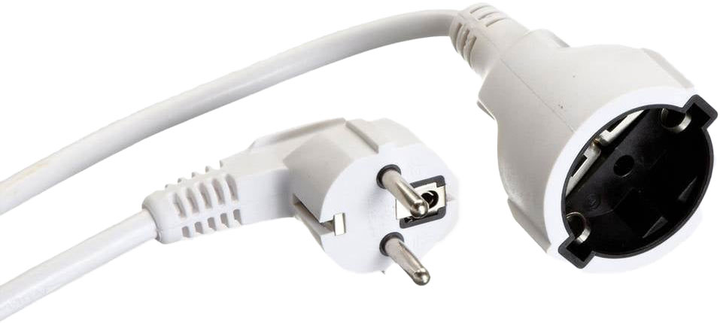 Kabel zasilający Bachmann gniazdo - wtyczka kątowa White 5 m (4016514000739) - obraz 1