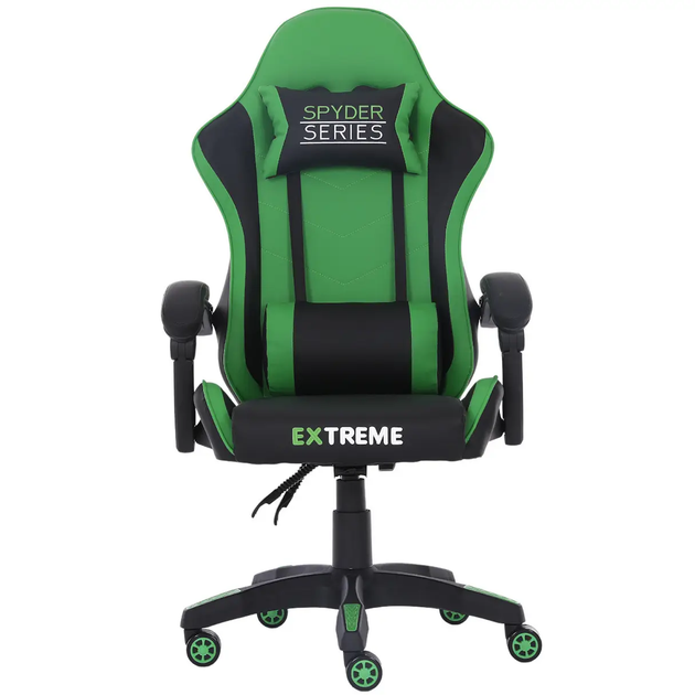 Комп'ютерне крісло екошкіра Extreme Series SPYDER Зелений для геймерів та роботи - зображення 2