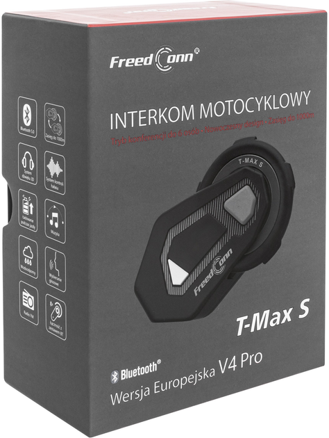 Мотоінтерком FreedConn T-Max S V4 Pro Single (5903815492082) - зображення 5