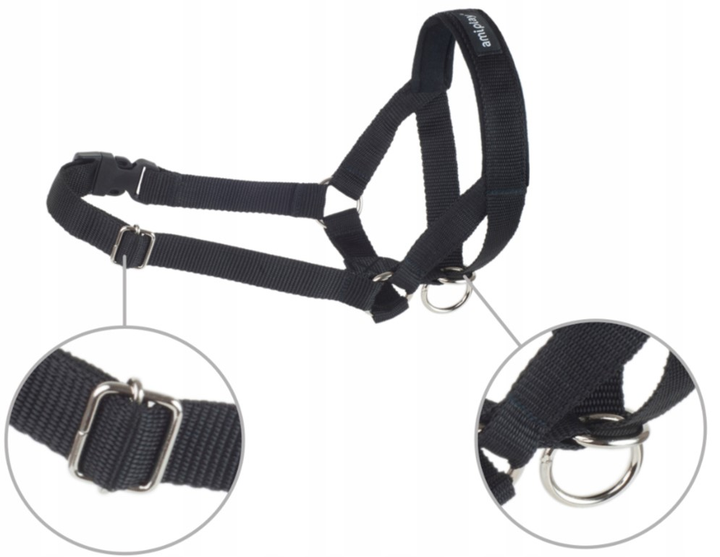 Obroża treningowa dla psa Amiplay Halter Basic M Czarna (5907563205444) - obraz 3
