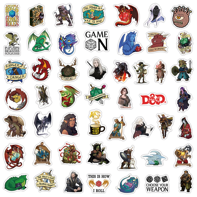 Стикерпак Набор наклеек GeekLand DnD Подземелье и драконы Dungeons&Dragons 50 штук 2396643384 - Фото 2 Стикерпак Набор наклеек GeekLand DnD Подземелье и драконы Dungeons&Dragons 50 штук 2396643384 - изображение 2