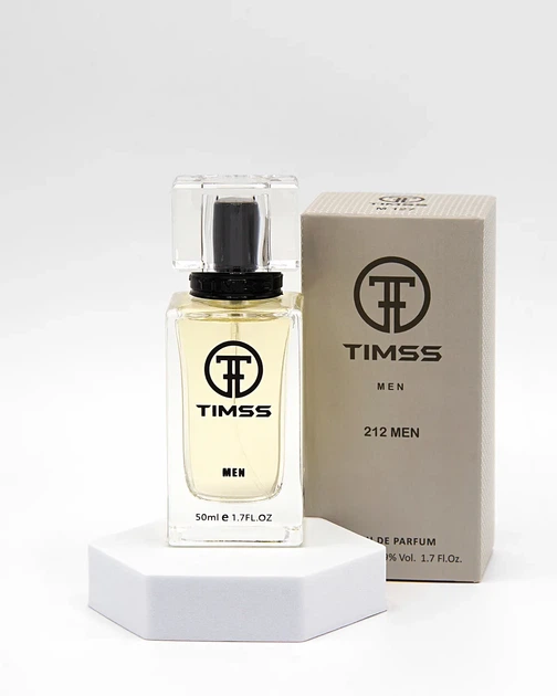 Парфюмированная вода TIMSS для мужчин "212 MEN" аналог Carolina Herrera 212 Men 50 мл - Фото 1 Парфюмированная вода TIMSS для мужчин "212 MEN" аналог Carolina Herrera 212 Men 50 мл - изображение 1