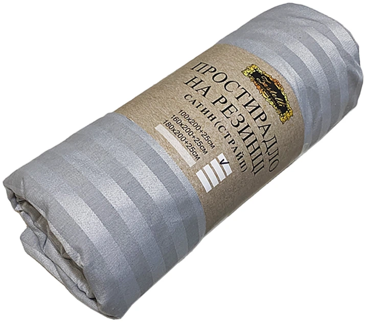Простынь на резинке Zastelli Gray stripe поликоттон 100х200+20 см Серая (2500001002075) - Фото 2 Простынь на резинке Zastelli Gray stripe поликоттон 100х200+20 см Серая (2500001002075) - изображение 2